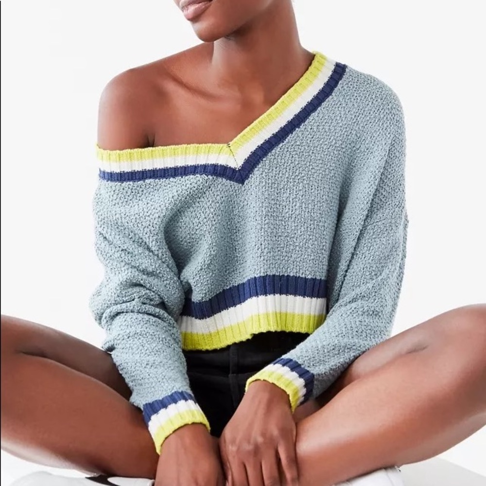 UO Kasey Striped Cropped Sweater